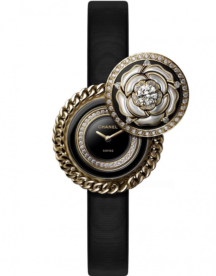 CHANEL （Mademoiselle Privé 山茶花鈕扣腕錶） MADEMOISELLE PRIVÉ