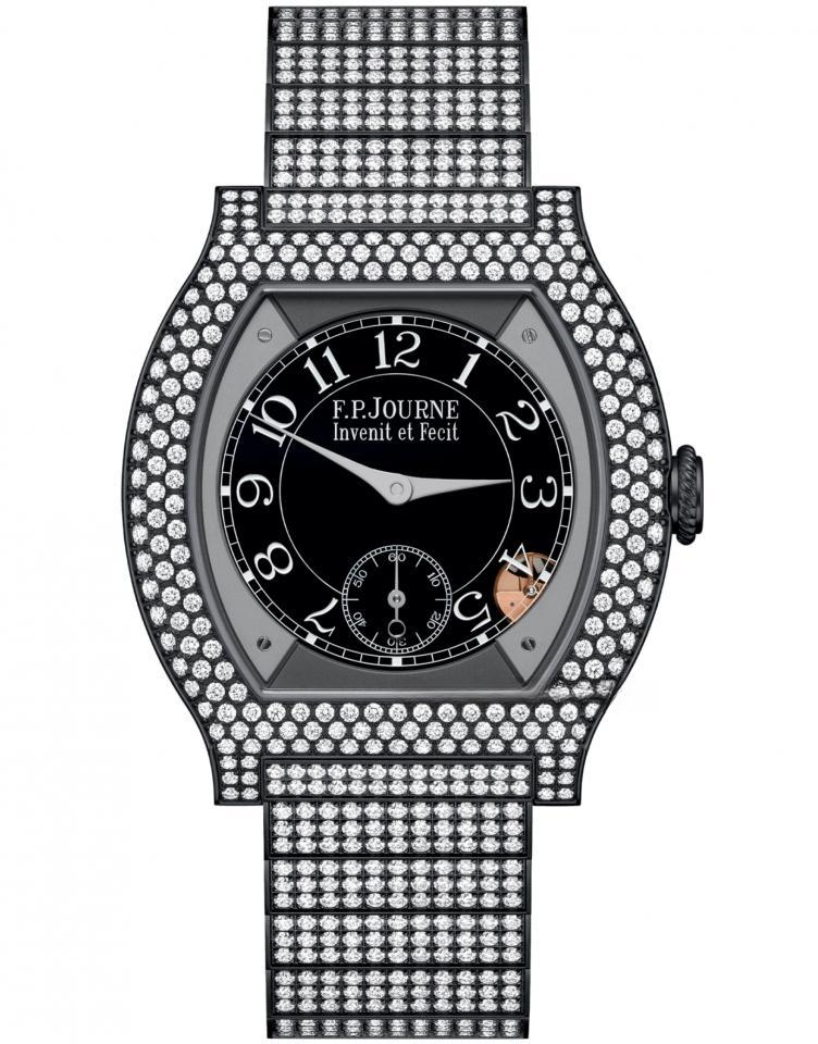 F.P.JOURNE élégante 40 mm titalyt® with 12 rows of diamonds and set bracelet ELEGANTE
